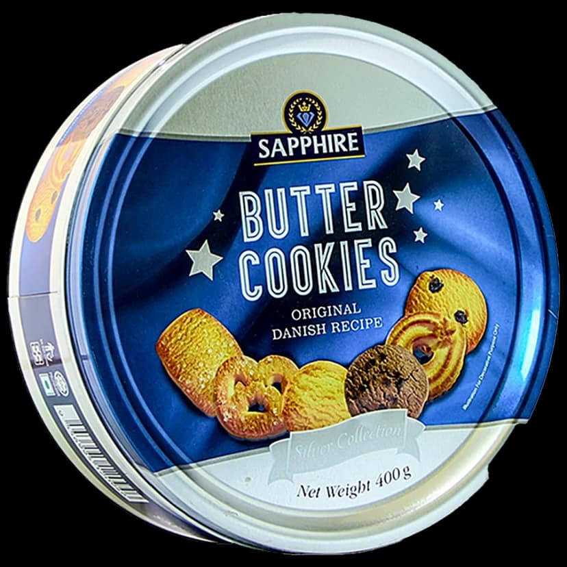 Sapphire Butter Cookies Original Danish Recipes - Silver Collection, 400 G