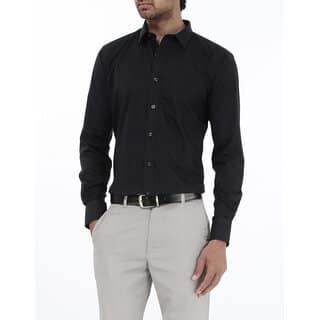 Plain Casual Black Shirt For Men