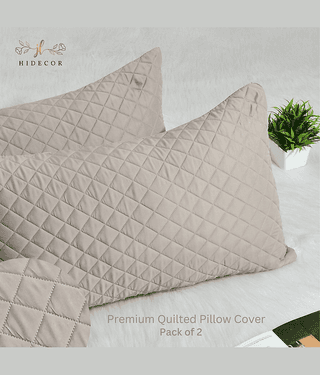 HIDECOR - Pack of 2 Microfiber Solid Quilted Standard Size Pillow Cover ( 68.58 cm(27) x 43.18 cm(17) ) - Green