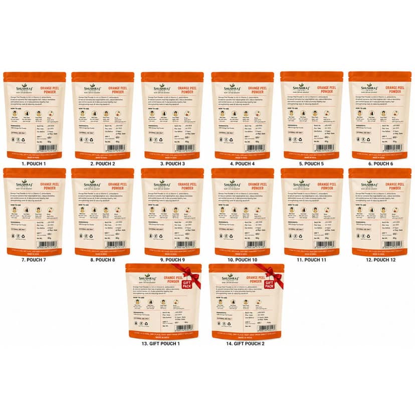 SHUSHRAJ JAIVIK Orange Peels Powder Facial Combo Pack of 14 view 2