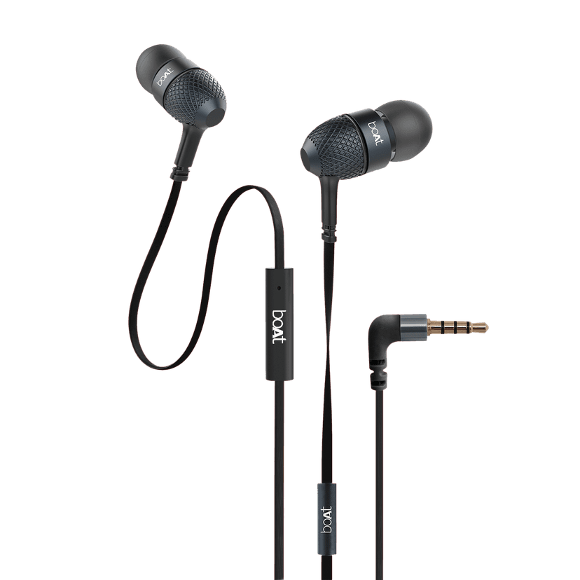 Bassheads 225 | Wired Earphone with 10mm Driver, Passive Noise Cancellation, Hands-free communication, Super Extra Bass Black