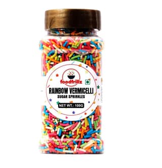foodfrillz Rainbow Strands, 100 g Vermicelli Sugar Sprinkles for cake decoration