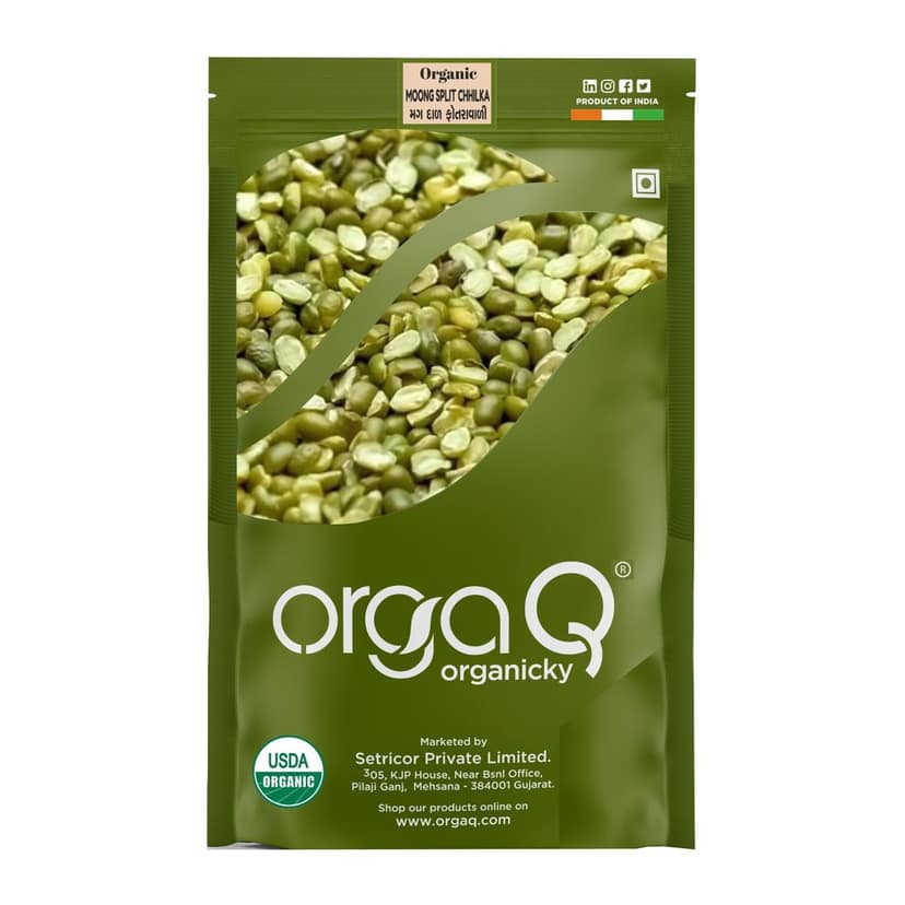 OrgaQ Organicky Organic Green Moong Split/Chilka