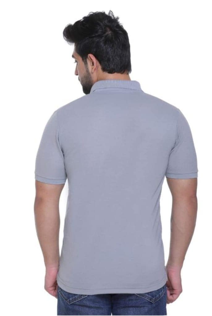 ATTIRIS Men's Cotton Solid Polo Neck Half Sleeve T- Shirt view 2