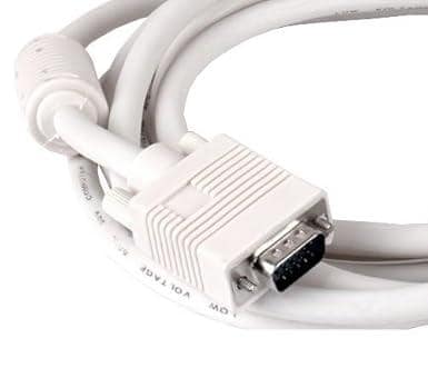 VGA Male to Male ,15-Pin Cable/Adapter for PC, Monitor, Projector, Laptop, TV, LCD/LED (White) view 2