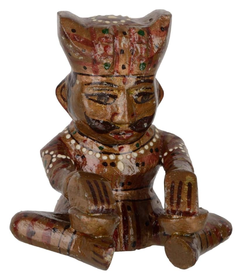 Cottage Wooden Human Figurine (7 cm x 7 cm x 10 cm, 17FP0347004x) view 2
