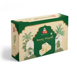 Lal Sweets Sugar Free Soan Papdi - 400g (With Rakhi Gift)