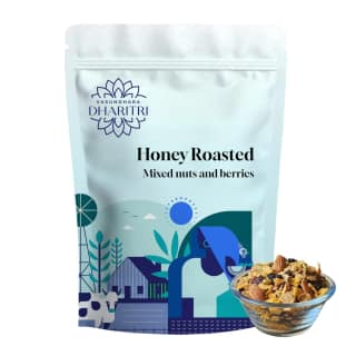 VASUNDHARA DHARITRI Honey Roasted Trail Mix 250g, Premium Mix of Nuts, Berries, Seeds & Oats, Protein & Fiber-Rich Snack, Boosts Energy & Immunity, No Preservatives, Crunchy & Healthy Anytime