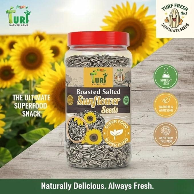 TURF FRESH - Roasted Salted Jumbo Sunflower Seeds | Surajmukhi Beej – The Ultimate Superfood Snack! A+ GRADE SEEDS Healthy Snacks view 2