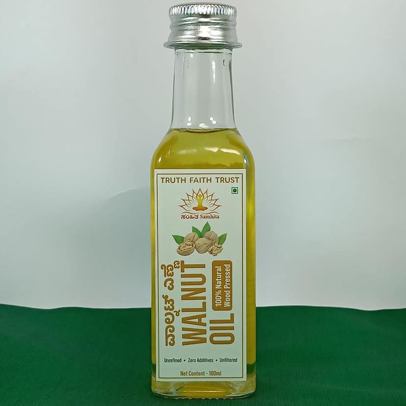 Pure Walnut Oil 100% Natural OIL WOOD PRESSED COLD PRESSED UNFILTERED FOR Intensive for Face, Body, Hair Care, plant based Omega - 3 Fatty Acids (100 ml)