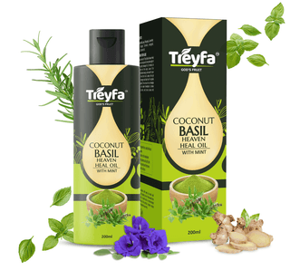 Treyfa Coconut Basil heaven heal oil for ultimate skin, hair and body care(200ml)