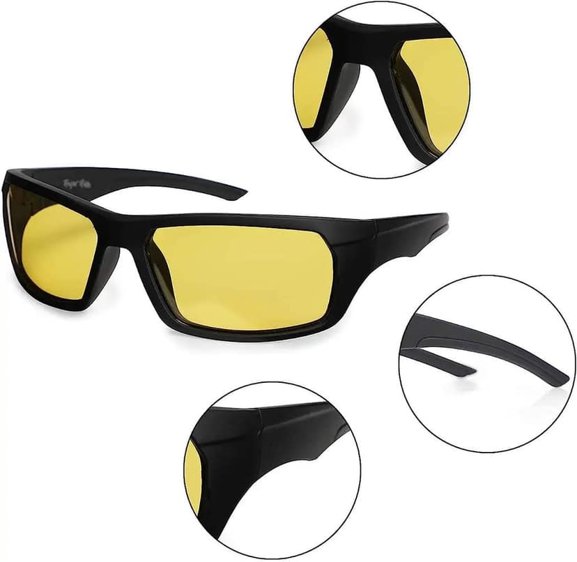 Night Driving Polarized HD Vision Glasses for Men Women Anti Glare 100% UV Protected Goggles Sunglasses For Night Bike Riding Car driving Glasses