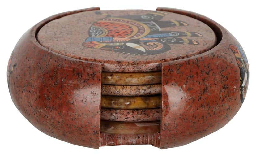 Cottage Ceramic Coaster Set, 7-Piece view 2