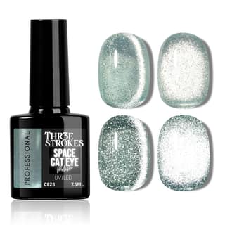 THR3E STROKES 9D Glitter Cat Eye Gel Magnetic Shimmery Finish Nail Polish Art Manicure DIY at Home Soak Off UV Gel 7.5ML (CE28, 7.5ML) THR3E STROKES 9D Glitter Cat Eye Gel Magnetic Shimmery Finish Nail Polish Art Manicure DIY at Home Soak Off UV Gel 7.5M