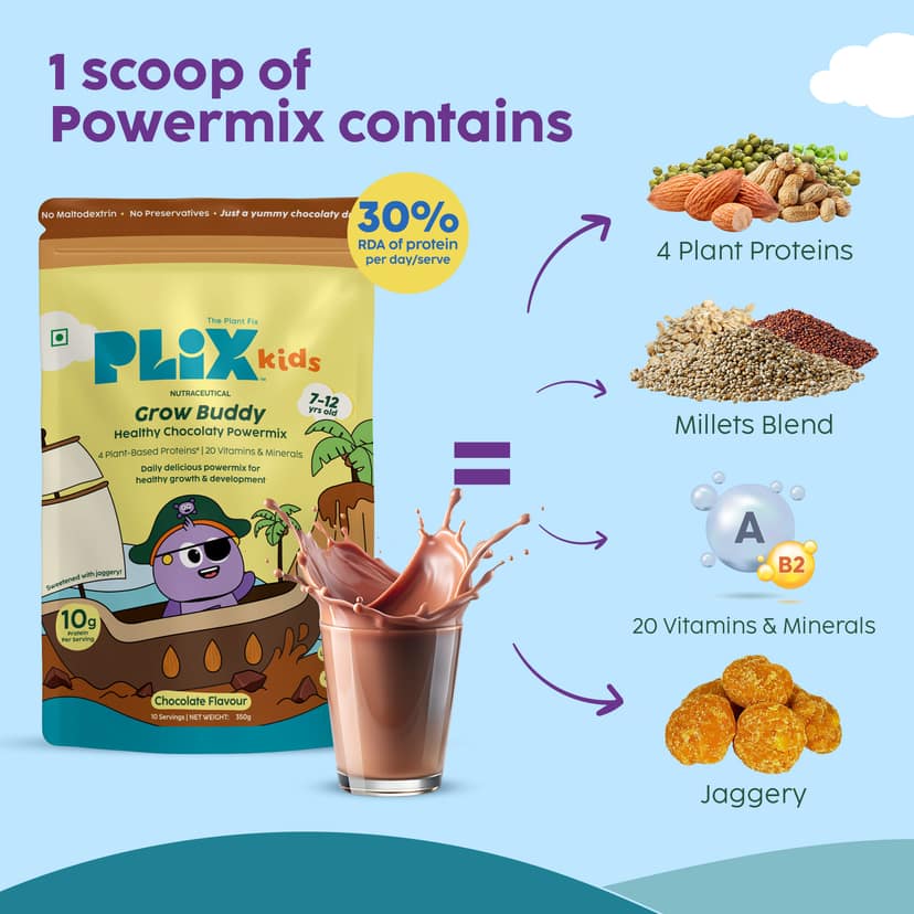 Grow Buddy Healthy Chocolaty Powermix | 7-12 Years __Expert Pack__ view 2