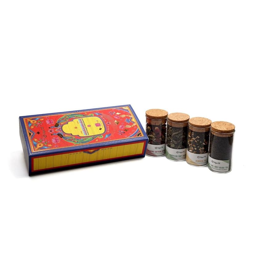 Udyan Tea ANANDAM Festive Box - Kashmiri Saffron Kahwa & Lemongrass Tranquility Green Tea - Bold & Quirky Luxury Gift view 2