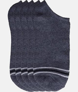 Kolor Fusion Cotton Blend Men's Striped Dark Grey Ankle Length Socks ( Pack of 5 )
