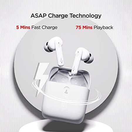TRebel Airdopes 141 | 8mm drivers, Upto 42 Hours Total Playback, ENx™ Technology, ASAP™ Charge White Purity view 2