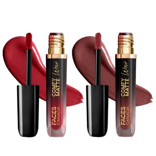FACES CANADA Comfy Matte Wow Liquid Lipstick - The Bold Edit, (3.8ml x 2) | Cocoa Crush 07 + Maroon Maven 05 | Long Lasting | Matte Finish | Lipstick Combo | Pack of 2 FACES CANADA Comfy Matte Wow Liquid Lipstick - The Bold Edit, (3.8ml x 2) | Cocoa Crus