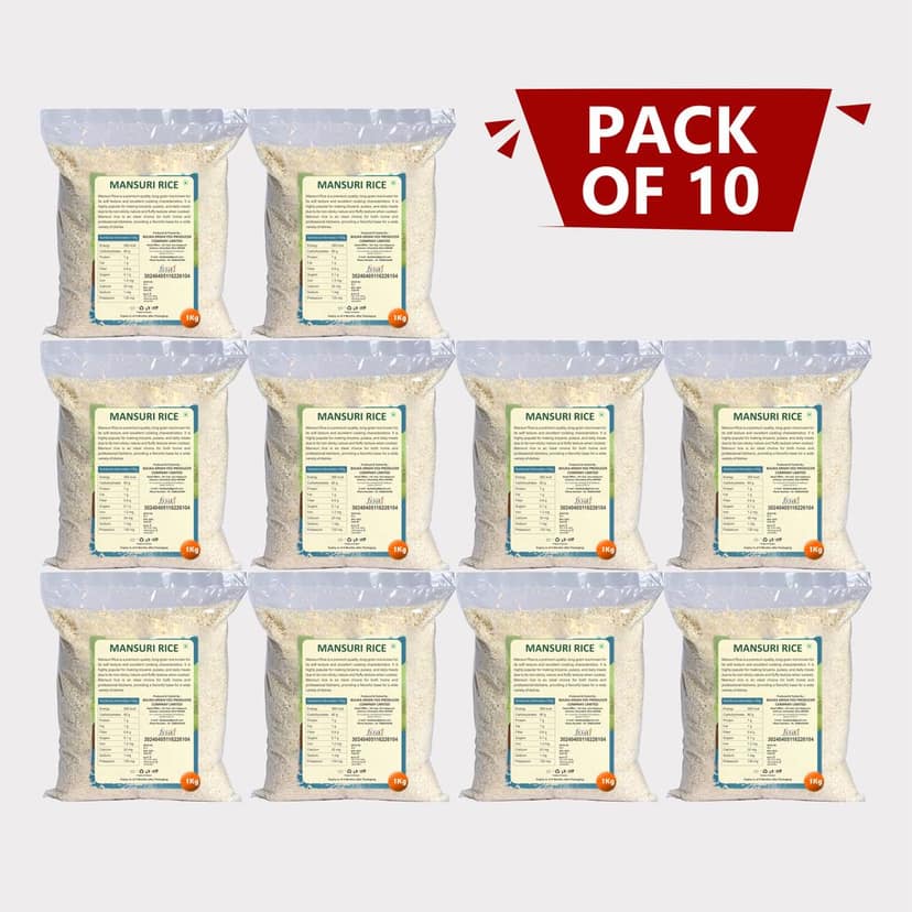 Mansuri Rice (1 kg), pack of 10 view 2