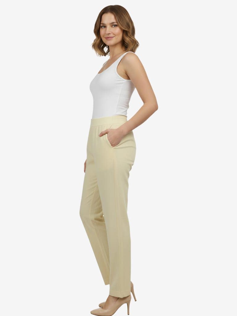Women's Solid Cotton Trousers view 2