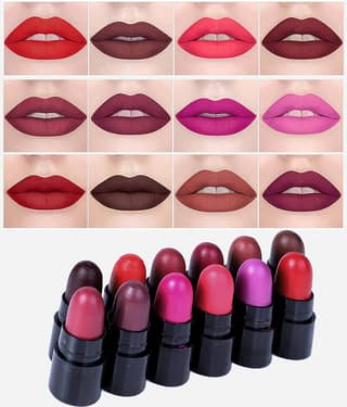 Pinner Multicolor Matte long stay Mini Bullet Lipstick (Set of 12)