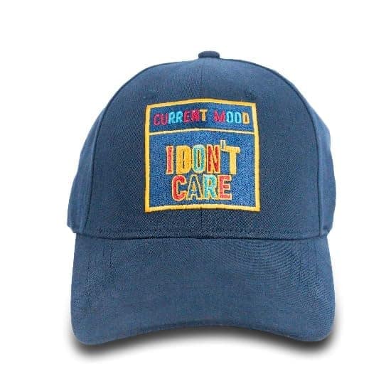 Nonchalant Attitude Premium Unisex Cotton Baseball Cap, 100% Cotton, Breathable, Carefree Style Navy Blue view 2