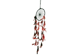Brown Colour feathers - Dream Catcher Traditional Indian Dreamcatchers Wall Art For Bedrooms, Home Wall, Hanging Design. Size 6" (2 - Piece Set)