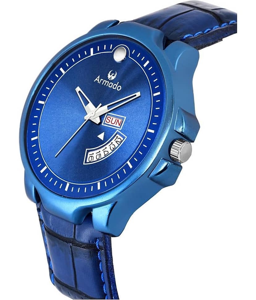 Armado 5005-blue day&date Leather Analog Men's Watch view 2