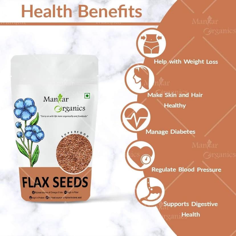 ManHar Organics Raw Flax Seeds 250gm- Alsi Seeds for Weight Loss, Diet Food view 2
