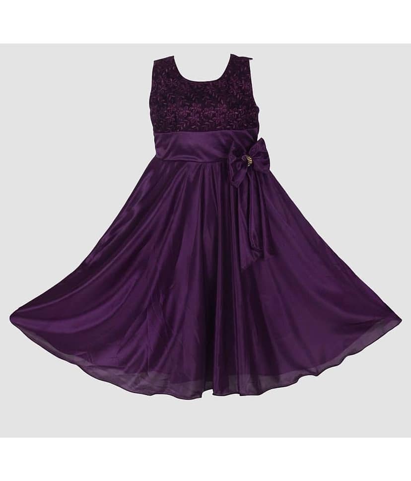 9stiches - Purple Lycra Girls Frock ( Pack of 1 )