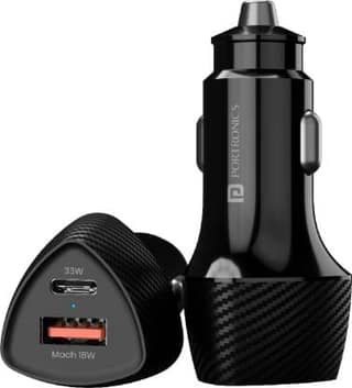 Portronics 33 W Turbo Car Charger (Black)