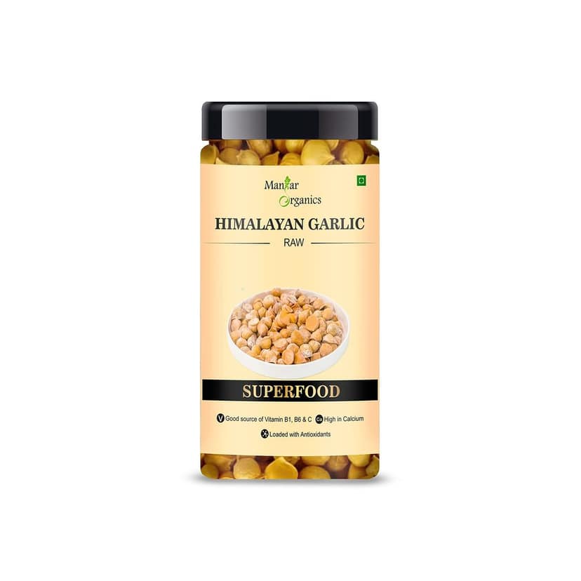 ManHar Organics Himalayan Garlic/ Kashmiri Lehsun/ Himalayan Single Clove Garlic or Snow Mountain Garlic 120gm Jar for strong Immunity & Diabetes (Himalayan garlic, 120gm)