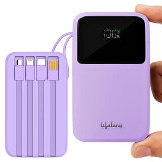 Lifelong Electronics 20000mAh 22.5W Fast Charging Power Bank | 3 Inputs (1 Built-in USB A Cable + 1 C + 1 Lightning Port) & 6 Outputs (3 Built-in Cables + 1 C + 2 A Port) | Small Pocket Size Powerbank Lifelong Electronics 20000mAh 22.5W Fast Charging Pow