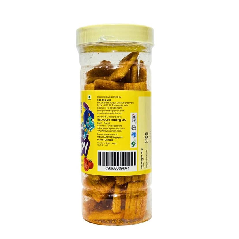 NATIVPURE Millet Crunchy Tomato | Savory Millet Based Snack with Tomato Flavor | Crispy Texture Light Snack Option for Tea Time Travel and On the Go Snacking Pack - 80g view 2