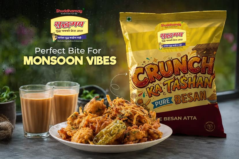Crunch Ka Tashan|Pure Besan-500gms| Shuddhamay Besan Atta | Perfect Monsoon Fit view 2