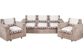 Fabricasa Modern Quilted Reversible Velvet Sofa Cover- Beige 5 Seater