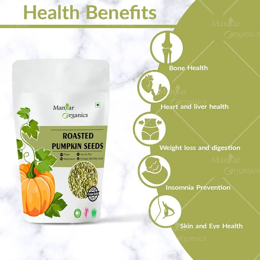ManHar Organics Roasted Pumpkin Seeds 750gm for eating- AAA Grade |Protein and Fiber Rich Superfood| (Pack of 2, 500gm + 250gm) (750gm) view 2