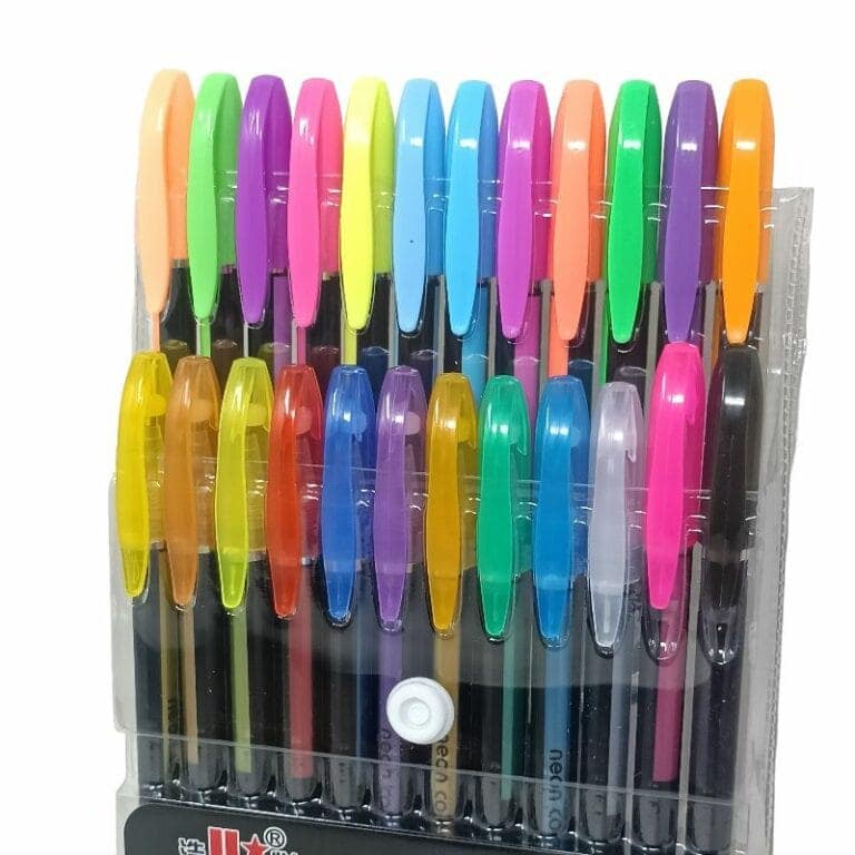 24 Colors Gel Pens Set with 1.0mm Tips, Neon Colors Glitter Gel Pens for Coloring Books, Journal, Note Taking, Scrapbooking, Greeting Cards Making, School Supplies view 2