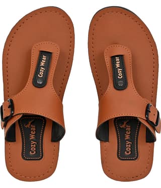 Cozy Wear Tan Men's Thong Flip Flop