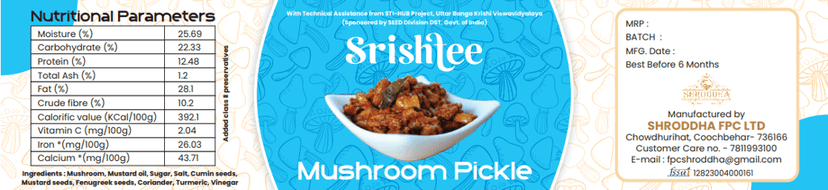 Srishtee Mushroom Pickle 4 Bottle view 2
