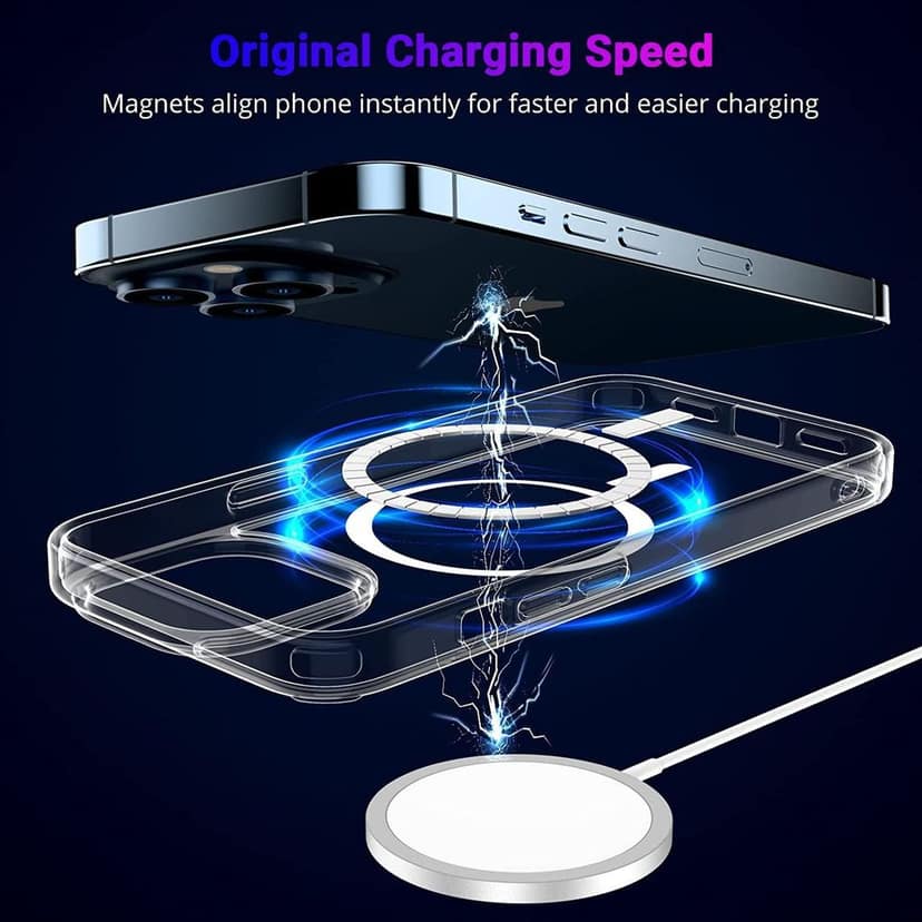 LIRAMARK Magnetic Protective Clear Back Cover Case Compatible with Magsafe for iPhone 15 Pro Max (6.7 inch) (‎Transparent) view 2