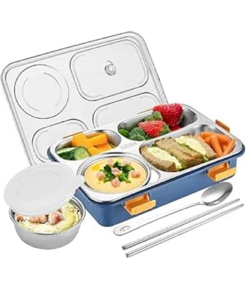 Bluedeal 4 compartment lunch box Stainless Steel School Lunch Boxes 4 - Container ( Pack of 1 ) view 2