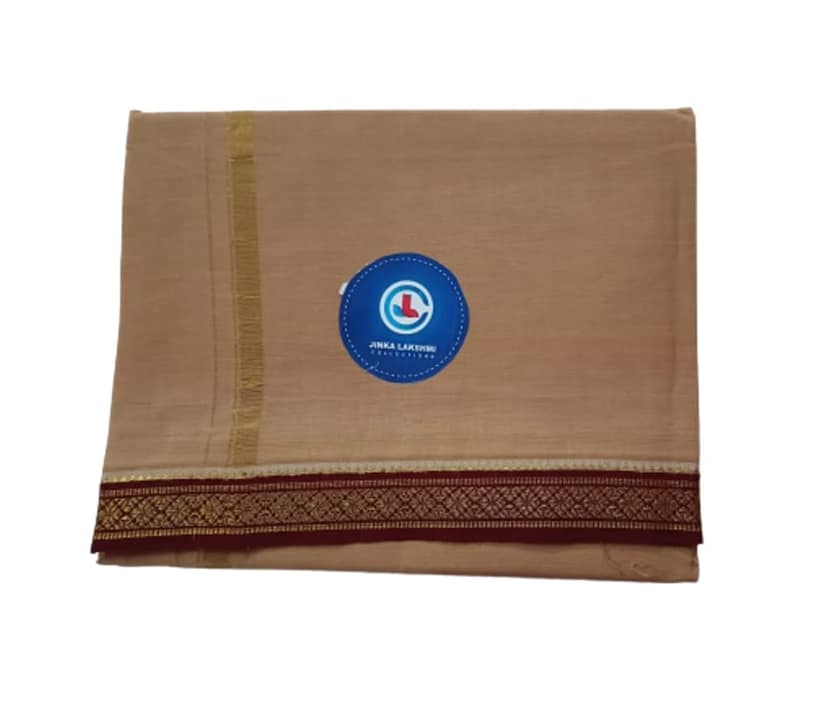 JINKA LAKSHMI COLLECTIONS Pure Cotton White Dhoti 4 Meters Unstitched Pack of 2 (Multicolor-9) view 2