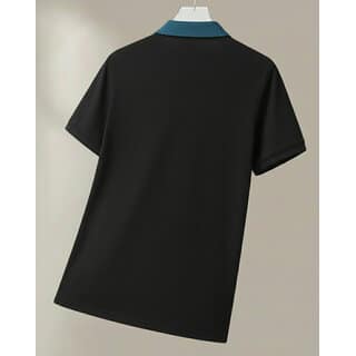 Ausk Mens Beige, Black Checkered Cotton Blend Polo T-Shirt view 2