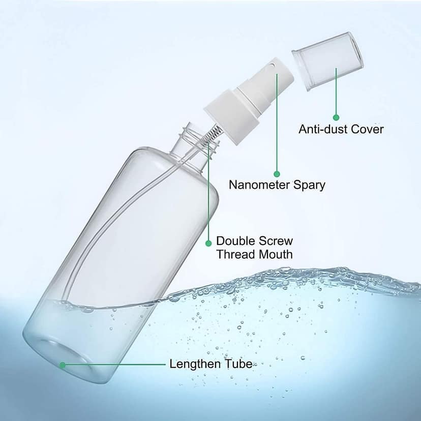 Transparent Plastic Empty Refillable Reusable Fine Mist Spray Bottle with Dust Cap 100 ml Spray Bottle(Pack of 1) view 2