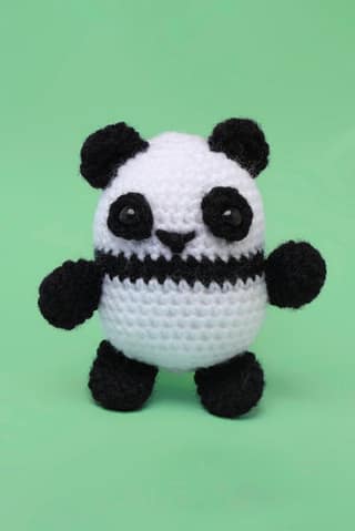 The Original Knit Beginner's Crochet Kit- Panda - White & Black
