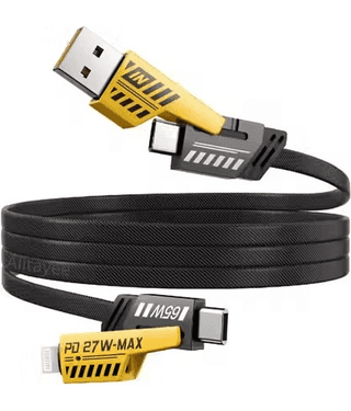 High-Speed 65W PD 27W Max Fast Charging USB to Lightning Cable – 1.2 Meter Braided Nylon iPhones Charging Cable with Metal Connectors, Fast Data Sync & Quick Charge Support for iOS Devices