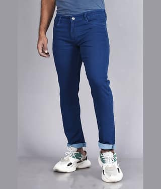 Aflash Slim Fit Cuffed Hem Men's Jeans - Black ( Pack of 1 )