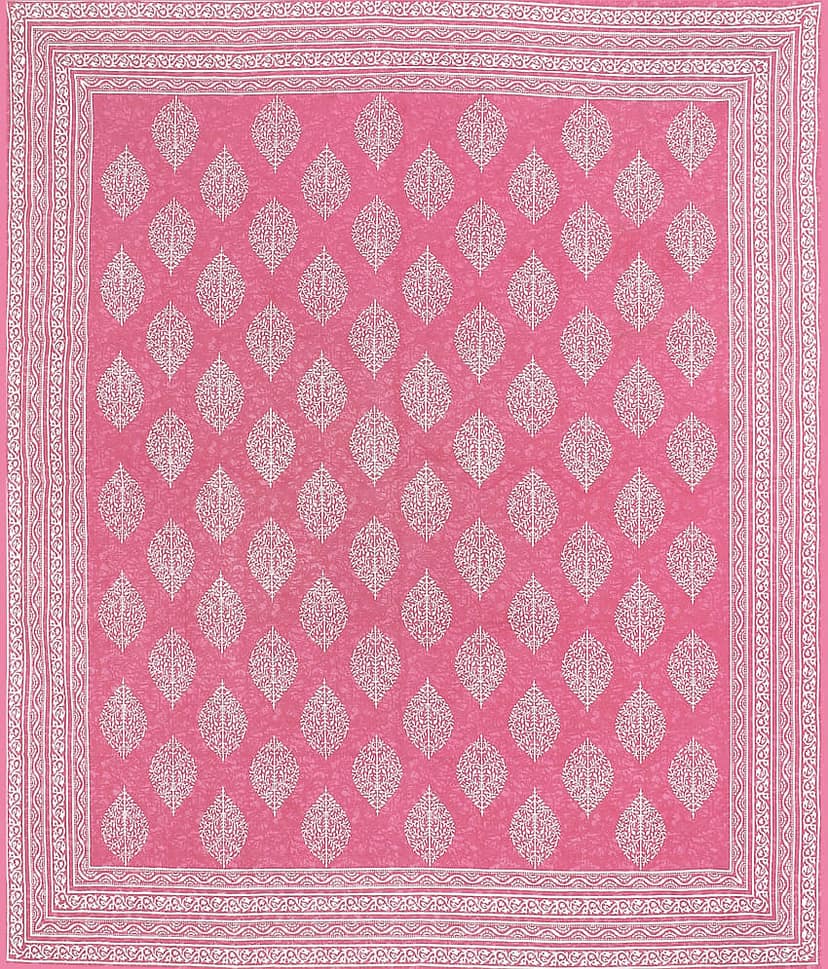 ABHACLOTHO Cotton 1 Double Bedsheet with 2 Pillow Covers ( Pink ) view 2